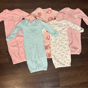 Carter’s Sleep Gown Pajamas Newborn Pink & Blue Baby Girl (set of 5)